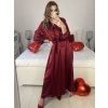 Šaty elegantní saténové dlouhý rukáv dámské Lilien (S/M.ONE SIZE) ITALSKÁ MÓDA IMM22HG3893/DU (Velikost S/M/L, Barva béžová)
