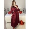 Šaty elegantní saténové dlouhý rukáv dámské Lilien (S/M.ONE SIZE) ITALSKÁ MÓDA IMM22HG3893/DU (Velikost S/M/L, Barva béžová)