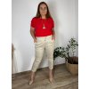 Kalhoty strečové elegantní dámské nadrozměr DIANA (48/50/52 ONE SIZE) ITALSKÁ MÓDA im425425/DU (Velikost 48/50/52, Barva béžová)