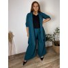 Cardigan letní 3/4 dlouhý rukáv dámský nadrozměr VESUNA (48/50/52 ONE SIZE) ITALSKÁ MÓDA IM425415/DU (Velikost 48/50/52, Barva Černá)