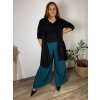 Cardigan letní 3/4 dlouhý rukáv dámský nadrozměr VESUNA (48/50/52 ONE SIZE) ITALSKÁ MÓDA IM425415/DU (Velikost 48/50/52, Barva Černá)