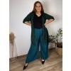 Cardigan letní 3/4 dlouhý rukáv dámský nadrozměr VESUNA (48/50/52 ONE SIZE) ITALSKÁ MÓDA IM425415/DU (Velikost 48/50/52, Barva Černá)
