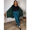 Cardigan letní 3/4 dlouhý rukáv dámský nadrozměr VESUNA (48/50/52 ONE SIZE) ITALSKÁ MÓDA IM425415/DU (Velikost 48/50/52, Barva Černá)