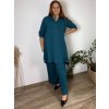 Cardigan letní 3/4 dlouhý rukáv dámský nadrozměr VESUNA (48/50/52 ONE SIZE) ITALSKÁ MÓDA IM425415/DU (Velikost 48/50/52, Barva Černá)