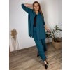 Cardigan letní 3/4 dlouhý rukáv dámský nadrozměr VESUNA (48/50/52 ONE SIZE) ITALSKÁ MÓDA IM425415/DU (Velikost 48/50/52, Barva Černá)