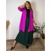 Cardigan letní 3/4 dlouhý rukáv dámský nadrozměr VESUNA (48/50/52 ONE SIZE) ITALSKÁ MÓDA IM425415/DU (Velikost 48/50/52, Barva Černá)