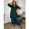Cardigan letní 3/4 dlouhý rukáv dámský nadrozměr VESUNA (48/50/52 ONE SIZE) ITALSKÁ MÓDA IM425415/DU (Velikost 48/50/52, Barva Černá)