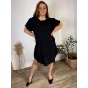 Šaty volnočasové letní oversize mušelín krátký rukáv dámské nadrozměr NEAPOL (54/56/58 ONE SIZE) ITALSKÁ MÓDA IM425332/DUR (Velikost 54/56/58, Barva béžová)