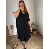 Šaty volnočasové letní oversize mušelín krátký rukáv dámské nadrozměr NEAPOL (54/56/58 ONE SIZE) ITALSKÁ MÓDA IM425332/DUR (Velikost 54/56/58, Barva béžová)