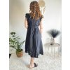 Šaty letní mušelín krátký rukáv dámské RITA (S/M/L ONE SIZE) ITALSKÁ MÓDA IMWB25886/DUR (Velikost S/M/L, Barva červená)