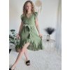 Šaty letní mušelín krátký rukáv dámské RITA (S/M/L ONE SIZE) ITALSKÁ MÓDA IMWB25886/DUR (Velikost S/M/L, Barva červená)