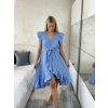 Šaty letní mušelín krátký rukáv dámské RITA (S/M/L ONE SIZE) ITALSKÁ MÓDA IMWB25886/DUR (Velikost S/M/L, Barva červená)