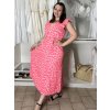 Šaty dlouhé volnočasové letní mušelín krátký rukáv dámské VANESA (S/M/L ONE SIZE) ITALSKÁ MÓDA IM425298/DUR (Velikost S/M/L, Barva růžová)