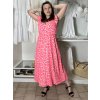 Šaty dlouhé volnočasové letní mušelín krátký rukáv dámské VANESA (S/M/L ONE SIZE) ITALSKÁ MÓDA IM425298/DUR (Velikost S/M/L, Barva růžová)