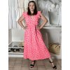 Šaty dlouhé volnočasové letní mušelín krátký rukáv dámské VANESA (S/M/L ONE SIZE) ITALSKÁ MÓDA IM425298/DUR