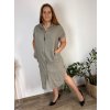 Šaty košilové mušelín krátký rukáv dámské nadrozměr SILVIA  (44/46/48 ONE SIZE) ITALSKÁ MÓDA IM425406/DUR