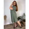 Šaty volnočasové letní mušelín krátký rukáv dámské nadrozměr IRINA (50/52/54 ONE SIZE) ITALSKÁ MÓDA IM425419/DU (Velikost 50/52/54, Barva bílá)