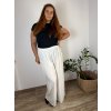 Kalhoty dlouhé letní dámské nadrozměr DANIELLA (48/50/52 ONE SIZE) ITALSKÁ MÓDA IM425258/DR (Velikost 48/50/52, Barva béžová krémová)