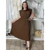 Šaty dlouhé elegantní letní bez rukávu dámské nadrozměr BLANCA (52/54/56 ONE SIZE) ITALSKÁ MÓDA IMC25293/DU (Velikost 52/54/56, Barva hnědá)