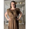 Šaty dlouhé elegantní letní bez rukávu dámské nadrozměr BLANCA (52/54/56 ONE SIZE) ITALSKÁ MÓDA IMC25293/DU (Velikost 52/54/56, Barva hnědá)