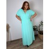 Šaty dlouhé elegantní letní krátký rukáv dámské nadrozměr ASTRA (42/44/46 ONE SIZE) ITALSKÁ MÓDA IM425422/DUR