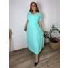 Šaty dlouhé elegantní letní krátký rukáv dámské nadrozměr ASTRA (42/44/46 ONE SIZE) ITALSKÁ MÓDA IM425422/DUR (Velikost 42/44/46, Barva Černá)