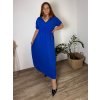 Šaty dlouhé elegantní letní krátký rukáv dámské nadrozměr ASTRA (42/44/46 ONE SIZE) ITALSKÁ MÓDA IM425422/DUR