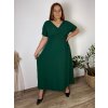 Šaty dlouhé elegantní letní krátký rukáv dámské nadrozměr ASTRA (42/44/46 ONE SIZE) ITALSKÁ MÓDA IM425422/DUR (Velikost 42/44/46, Barva Černá)