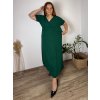Šaty dlouhé elegantní letní krátký rukáv dámské nadrozměr ASTRA (42/44/46 ONE SIZE) ITALSKÁ MÓDA IM425422/DUR (Velikost 42/44/46, Barva Černá)