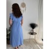 Šaty dlouhé letní mušelín krátký rukáv dámské JULI (S/M/L ONE SIZE) ITALSKÁ MÓDA IMWB25894/DUR (Velikost S/M/L, Barva béžová)