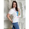 Tričko krátký rukáv dámské CELLO (S/M/L ONE SIZE) ITALSKÁ MÓDA IMWAD25544/DUR (Velikost M/L, Barva bílá)