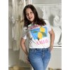 Tričko krátký rukáv dámské CELLO (S/M/L ONE SIZE) ITALSKÁ MÓDA IMWAD25544/DUR (Velikost M/L, Barva bílá)