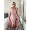 Šaty saténové variabilní dlouhé společenské bez rukávu dámské (S/M/L ONE SIZE) ITALSKÁ MÓDA IMPSH255338/DU (Velikost S/M/L, Barva růžová starorůžová)