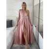 Šaty saténové variabilní dlouhé společenské bez rukávu dámské (S/M/L ONE SIZE) ITALSKÁ MÓDA IMPSH255338/DU (Velikost S/M/L, Barva růžová starorůžová)