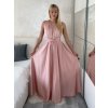 Šaty saténové variabilní dlouhé společenské bez rukávu dámské (S/M/L ONE SIZE) ITALSKÁ MÓDA IMPSH255338/DU (Velikost S/M/L, Barva růžová starorůžová)