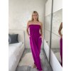 Overal dlouhý elegantní žabičkovaný carmen bez rukávu dámský (S/M/L ONE SIZE) ITALSKÁ MÓDA IM425322/DUR (Velikost S/M/L, Barva růžová fuchsiová)