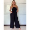 Overal dlouhý elegantní žabičkovaný carmen bez rukávu dámský (S/M/L ONE SIZE) ITALSKÁ MÓDA IM425322/DUR (Velikost S/M/L, Barva růžová fuchsiová)