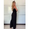 Overal dlouhý elegantní žabičkovaný carmen bez rukávu dámský (S/M/L ONE SIZE) ITALSKÁ MÓDA IM425322/DUR (Velikost S/M/L, Barva růžová fuchsiová)