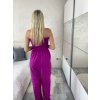 Overal dlouhý elegantní žabičkovaný carmen bez rukávu dámský (S/M/L ONE SIZE) ITALSKÁ MÓDA IM425322/DUR (Velikost S/M/L, Barva růžová fuchsiová)