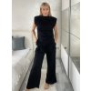Souprava elegantní tričko bez rukávu a kalhoty dlouhé dámské LUCY (S/M/L ONE SIZE) ITALSKÁ MÓDA IMWAC251491/DU (Velikost S/M/L, Barva Černá)
