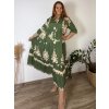 Šaty elegantní letní 3/4 dlouhý rukáv dámské nadrozměr LUDMILA (50/52/54 ONE SIZE) ITALSKÁ MÓDA IMPLI243735/DUR (Velikost 50/52/54, Barva béžová)