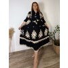 Šaty elegantní letní 3/4 dlouhý rukáv dámské nadrozměr LUDMILA (50/52/54 ONE SIZE) ITALSKÁ MÓDA IMPLI243735/DUR (Velikost 50/52/54, Barva béžová)