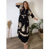 Šaty elegantní letní 3/4 dlouhý rukáv dámské nadrozměr LUDMILA (50/52/54 ONE SIZE) ITALSKÁ MÓDA IMPLI243735/DUR (Velikost 50/52/54, Barva béžová)