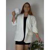 Sako dlouhý rukáv dámské nadrozměr BRIGITA (52/54/56 ONE SIZE) ITALSKÁ MÓDA IMWDT251370/DUR (Velikost 52/54/56, Barva bílá)