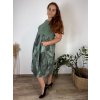 Šaty letní krátký rukáv dámské nadrozměr NALA (48/50/52 ONE SIZE) ITALSKÁ MÓDA IM4253000/DU (Velikost 48/50/52, Barva hnědá)