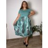 Šaty letní krátký rukáv dámské nadrozměr NALA (48/50/52 ONE SIZE) ITALSKÁ MÓDA IM4253000/DU (Velikost 48/50/52, Barva hnědá)