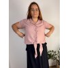 Košile s rukávkem dámská nadrozměr ANTONIE (46/48/50 ONE SIZE) ITALSKÁ MÓDA IM4251112/DU (Velikost 46/48/50, Barva růžová starorůžová)