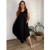 Šaty dlouhé letní na ramínka dámské nadrozměr LOLA (42/44/46 ONE SIZE) ITALSKÁ MÓDA IM4251113/DU (Velikost 42/44/46, Barva Černá)