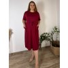 Šaty volnočasové krátký rukáv dámské nadrozměr HANAH (46/48/50 ONE SIZE) ITALSKÁ MÓDA IM425028/DU (Velikost 46/48/50, Barva modrá královská)