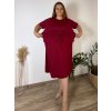 Šaty volnočasové krátký rukáv dámské nadrozměr HANAH (46/48/50 ONE SIZE) ITALSKÁ MÓDA IM425028/DU (Velikost 46/48/50, Barva modrá královská)